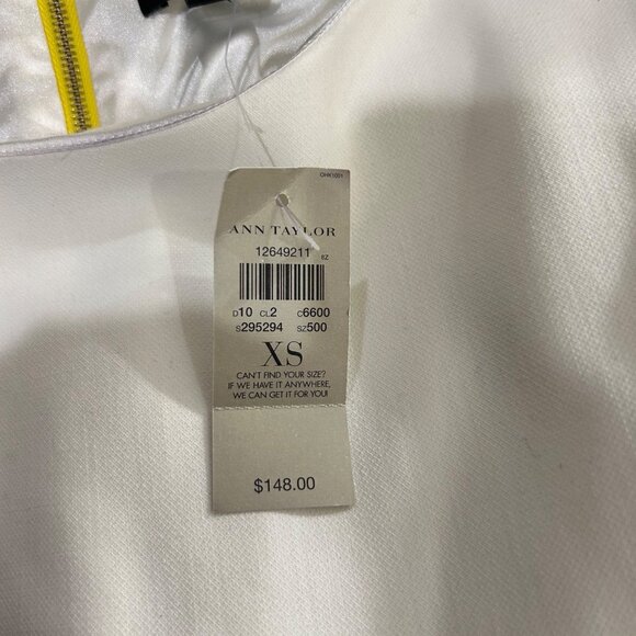 Ann Taylor Dress XS Womens Colorblock Sheath Dress Yellow Accent Back Zipper NEW - Picture 7 of 15